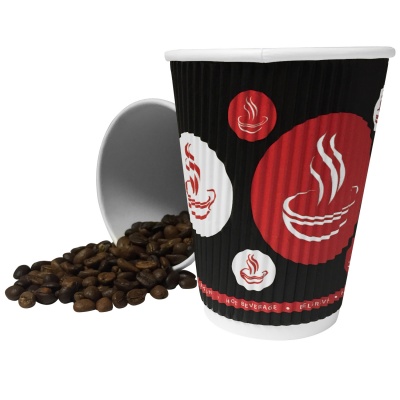 Belgravia 12oz Triple Walled Red Tea & Coffee Ripple Cups 25's (20 X 1 Units)