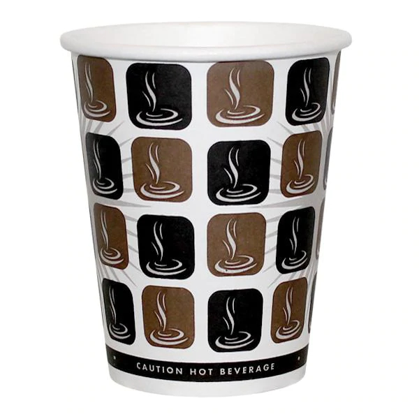 10oz Cafe Mocha Paper Cups x 1000 (90mm Lid)